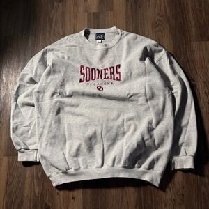 AS Sports Oklahoma Sooners Crewneck Sweatshirt Mens Large Grey